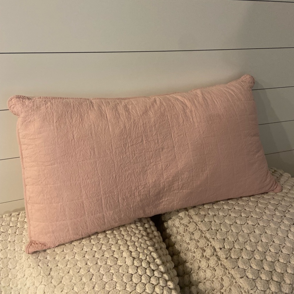 Light pink lumbar pillow